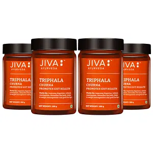 Jiva Ayurveda Triphala Churna - Pure Herbs Used, Ayurvedic Formulation, Improves Bowel Movement & Indigestion, Constipation and Digestive Disorders - 100 gm (Pack of 4)