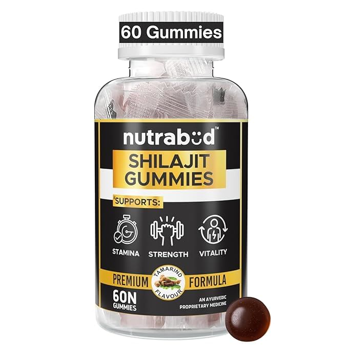 

Nutrabud Pure Shilajit/Shilajeet Gummies 100mg For Men, Women - 60 Gummies
