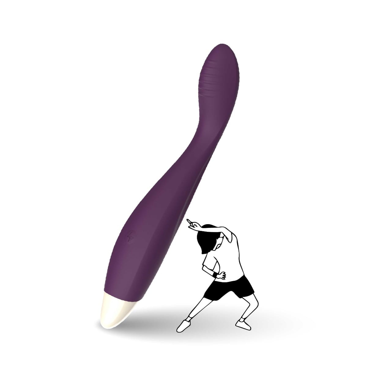 Peppy G-Digger Full Body Electric Massager | Flexible Neck | Ergonomic Handle | Waterproof & Rechargeable | 10 Speeds Modes | Body Safe Silicone | Vibrator for girls | 101 days Warranty (Purple)