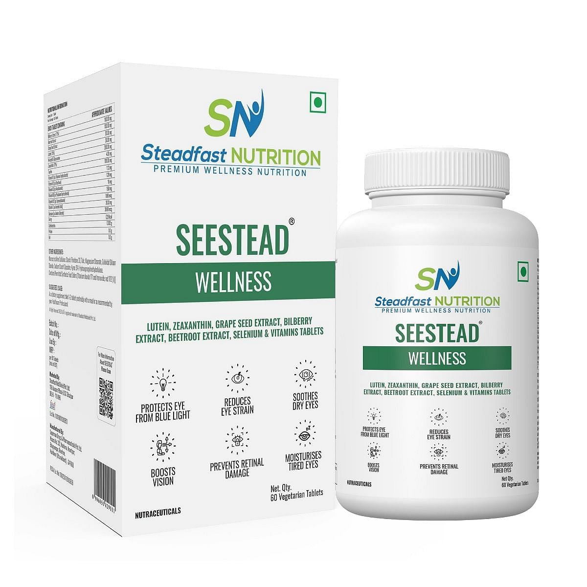 

Steadfast Nutrition Seestead | Eye Protector | Soothes Dry Eyes | Protects Eyes From Blue Light | Powerful Antioxidant
