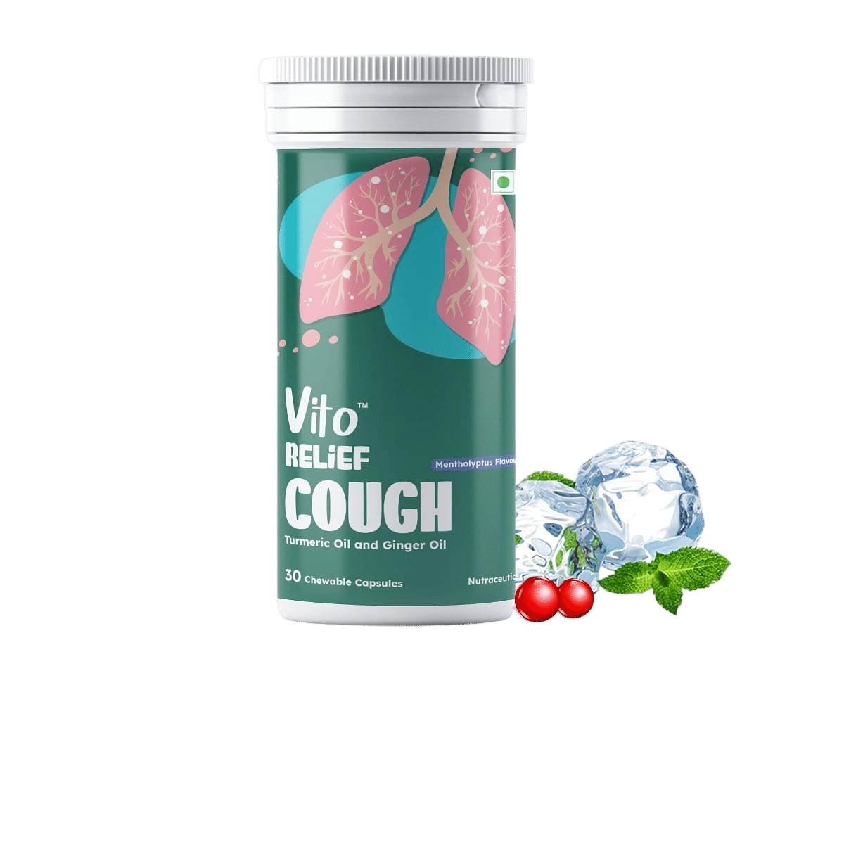 

Vito Relief Cough - 30 chewable capsules, Quick Relief from Sore, Itchy and Scratchy Throat, Natural ingredients, Sugar free; Turmeric Oil & Ginger...