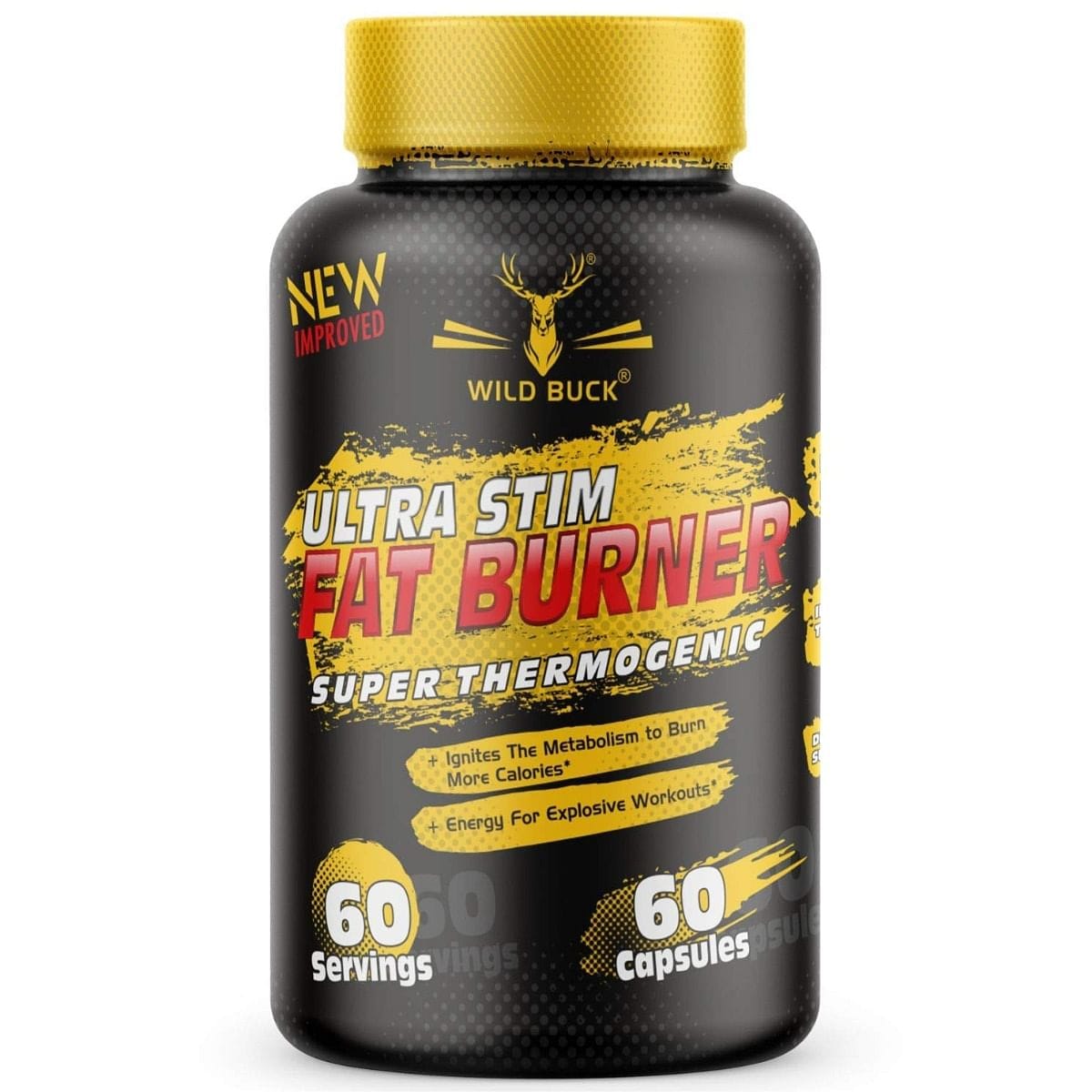 WILD BUCK Ultra Stim Super Thermogenic Fat Burner For Weight Loss (60 Capsules)-image-9