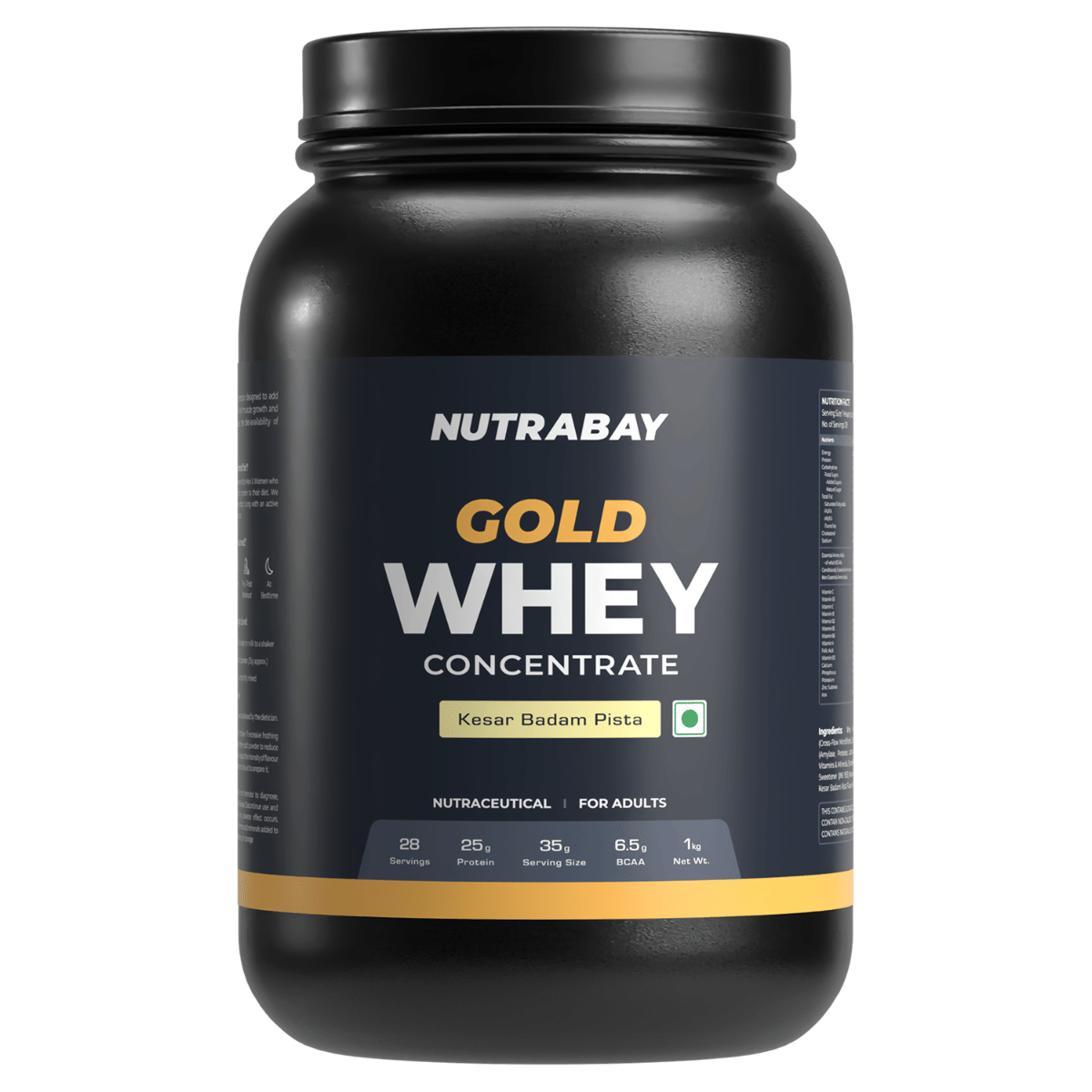 

Nutrabay Gold 100% Whey Protein Concentrate with Digestive Enzymes & Vitamin Minerals, 25g Protein | Protein Powder for Muscle Support & Recovery -...