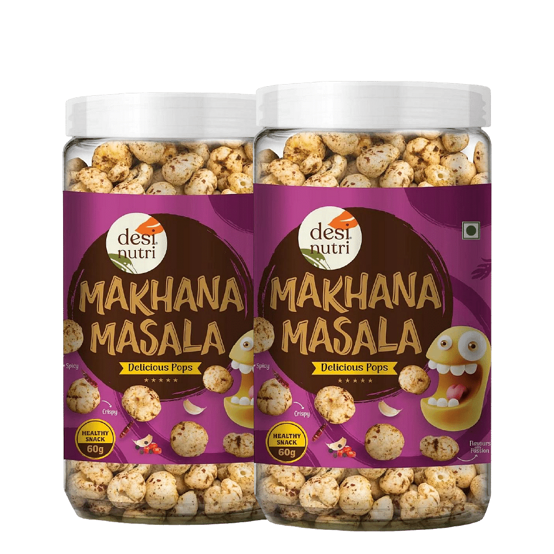 

Desi Nutri Masala Makhana | Ready to Eat Masala Makhana | Masala Makhana Snacks | Masala Makahana - 60 gms | Pack of 2