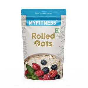 MYFITNESS Rolled Oats, 1Kg | Rich in Protein and Fibre | 100% Natural Grain | Healthy Snack | Nutritious Breakfast | Easy to Cook | No Added Sugar | Zero Trans Fat | Cholesterol Free