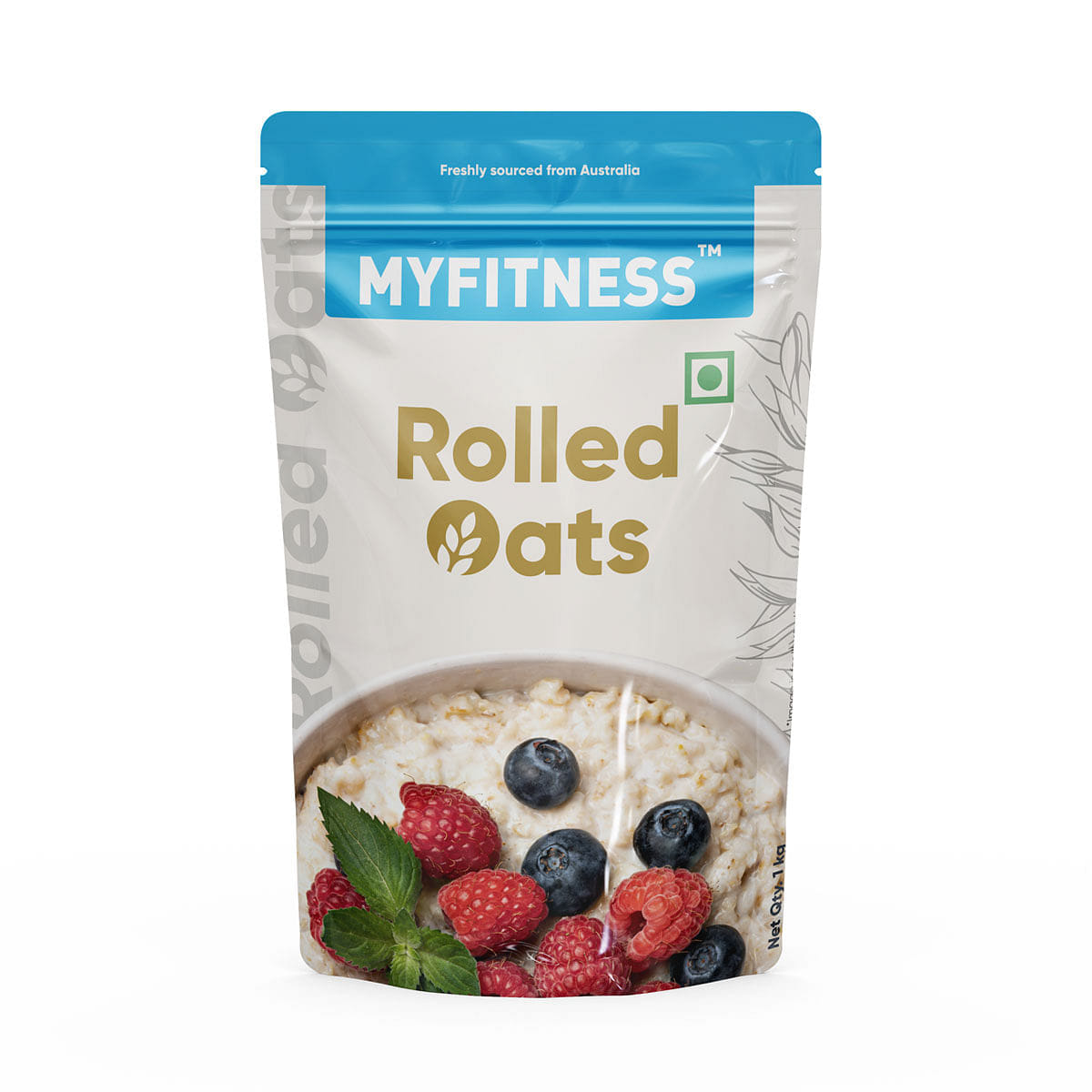 MYFITNESS Rolled Oats, 1Kg | Rich in Protein and Fibre | 100% Natural Grain | Healthy Snack | Nutritious Breakfast | Easy to Cook | No Added Sugar | Zero Trans Fat | Cholesterol Free