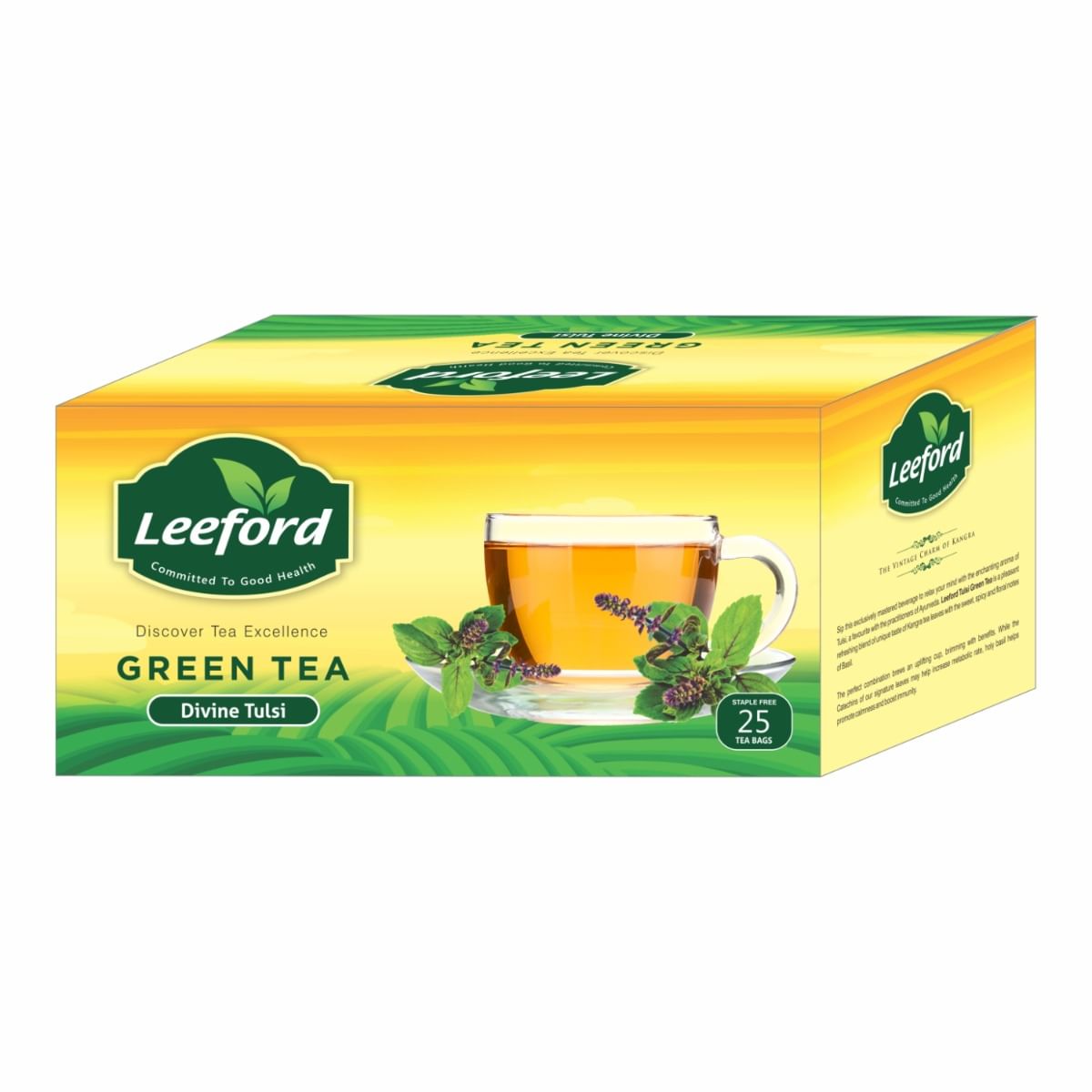 

Leeford Divine Tulsi Green Tea for Weight Loss - with Antioxidants and Nutrients - 25 Tea Bags