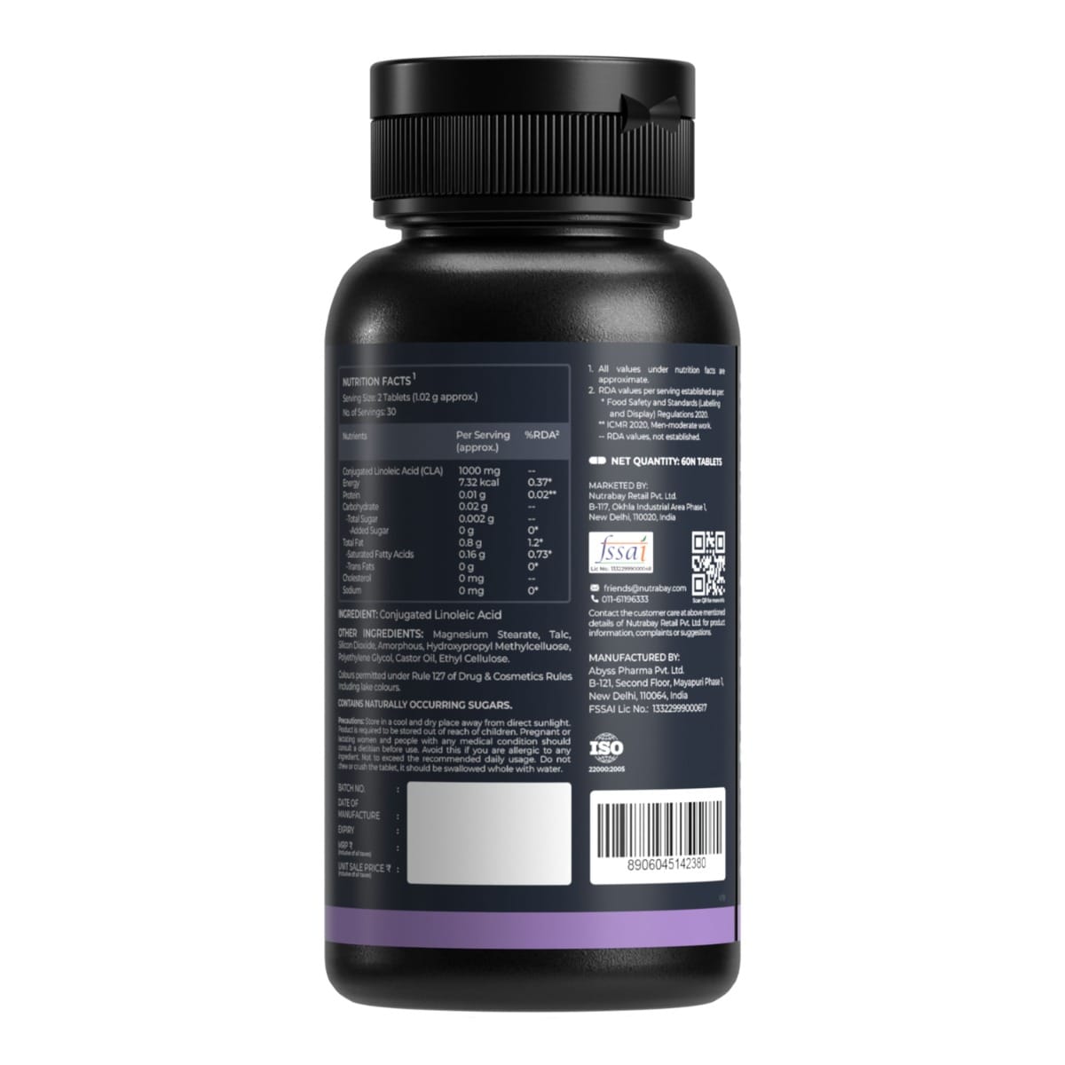 Nutrabay Pro CLA (Conjugated Linoleic Acid) Fat Burner, Boosts