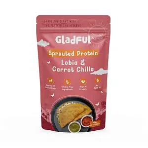 Gladful Sprouted Chilla Carrot Lobia and Amaranth Instant Mix - Pack of 1 - 200 Gms