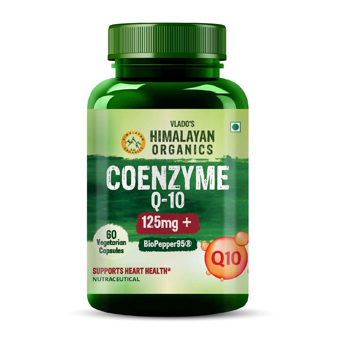 

Vlado's Himalayan Organics CoQ10 -125mg With BioPepper - 5mg , COENZYME Q-10 125mg Supplement | High Absorption I Antioxidant Support Healthy Heart...