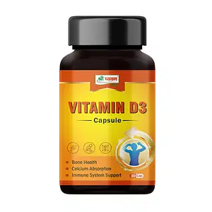 Shri Chyawan Ayurveda Vitamin D3 Capsule -30 Capsules|Stronger Bones & Stronger Teeth|Aids Muscle Strength|Helps Boost Immunity