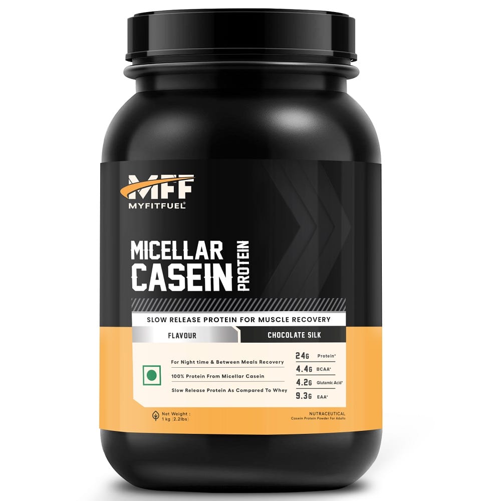 MyFitFuel MFF Micellar Casein Protein Powder 1 Kg (2.2 lbs) Chocolate Silk | Slow Release Protein