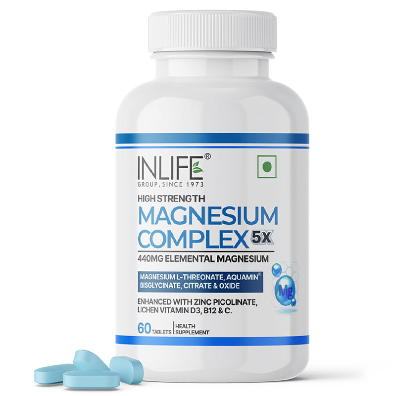 INLIFE Magnesium Supplement 2000mg | 5x Chelated Magnesium Complex Glycinate, L Threonate, Citrate, Oxide with Aquamin, Zinc, Vitamin C, D3 & B12 | For Sleep, Focus, Muscles, Immunity - 60 Tablets-image-21