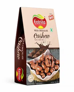 Eatriite Natural Premium Whole W-240 Milk Chocolate Coated Cashews 200g nut Value Pack |Whole Crunchy Cashew | Premium Kaju nuts | Nutritious & Delicious | Gluten Free & Plant based Protein