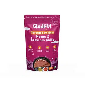 Gladful Sprouted Chilla Beetroot Sprouted Moong Instant Mix Pack of 1 - 200 gms