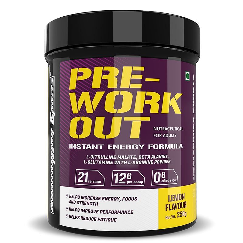 

HealthyHey Sports Pre-Work Out - Instant Energy Formula - Lemon Flavour - 250gm