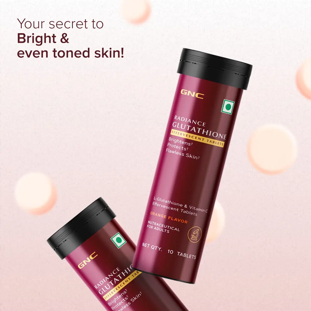 GNC Radiance Glutathione Effervescent Tablets | 10 Gluten-Free Tablets | Radiant Skin with Powerful Antioxidant Support | Your Skin Revitalization Partner GNC Radiance Glutathione Effervescent Tablets | 10 Gluten-Free Tablets | Radiant Skin with Powerful Antioxidant Support | Your Skin Revitalization Partner
