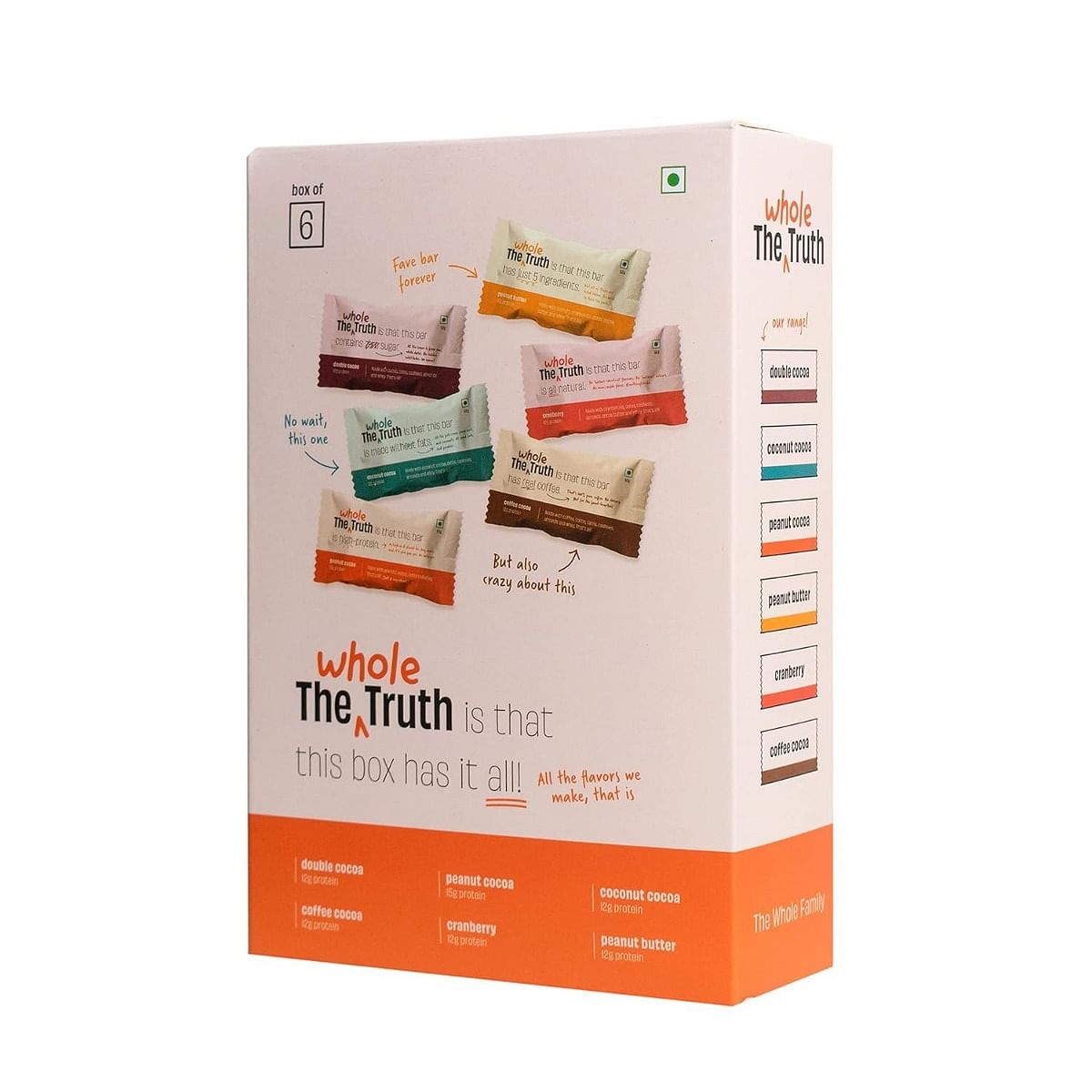 

The Whole Truth - Protein Bars | SUPER SAVER PACK | Pack of 12 x 52g each | Nutritional Healthy Snacks | No Gluten | Sugarfree & No Artificial Swee...