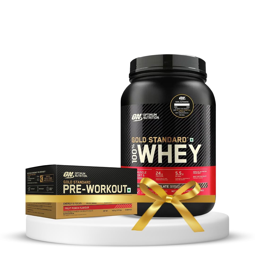 

Optimum Nutrition (ON) Gold Standard 100% Whey Protein Powder 2 lbs, 907 g (Double Rich Chocolate) & Optimum Nutrition (ON) Gold Standard Pre-Worko...