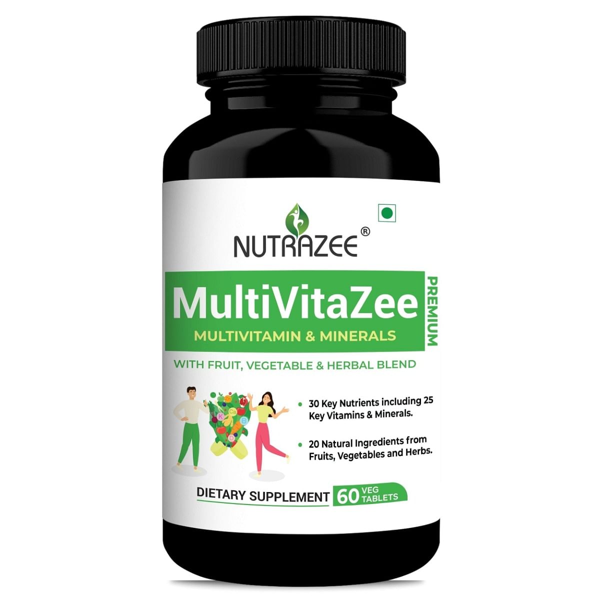 

Nutrazee MultiVitaZee Multivitamin & Minerals Supplement for Men & Women, 60 Tablets
