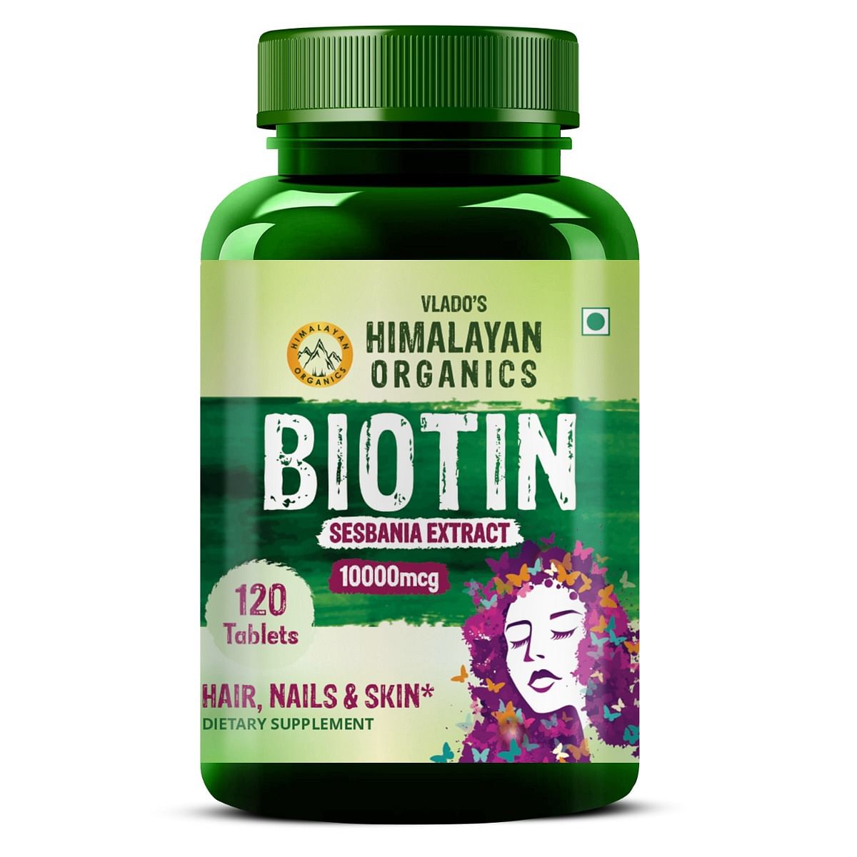 

Vlado's Himalayan Organics Biotin 10,000Mcg for Hair Growth- 120 tablets