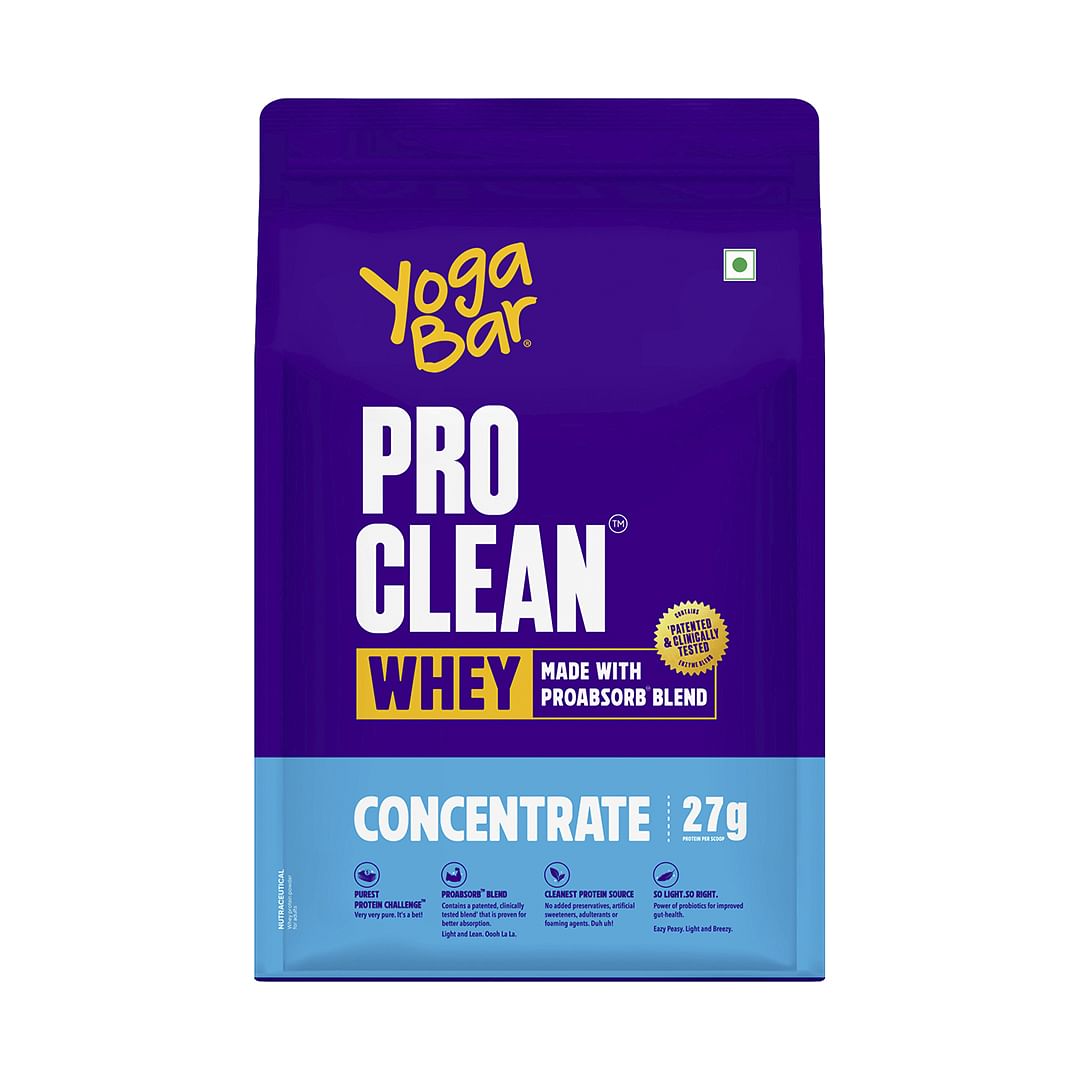 

Yogabar ProClean Whey Protein Concentrate 1kg | 27g Protein per Serve | Unflavoured Whey Protein Powder | Clean & Light | Patented & Clinically Tes...