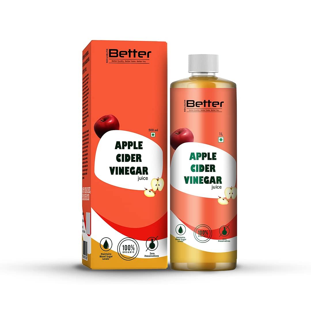 

Better Nutrition Apple Cider Vinegar | 100% Organic | Suitable for Weight Management, Immunity, Skin Care, Hair Care, Cough and Cold | Unfiltered U...