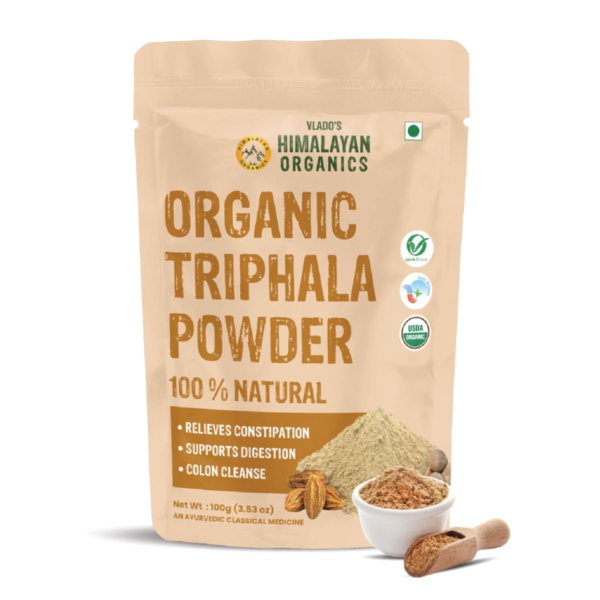 

Vlado's Himalayan Organics Triphala Powder - 100g | Triphala Churna For Gut, Immune & Intestinal Health | Colon & Digestion , Contains Bioactives a...