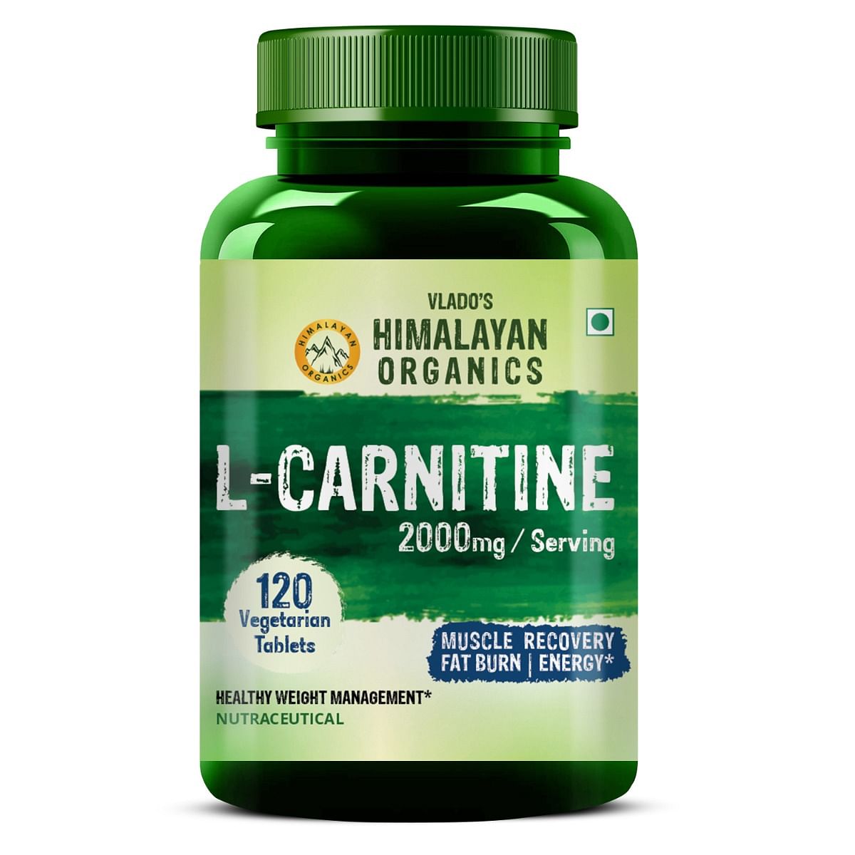 

Vlado's Himalayan Organics L-Carnitine 2000mg/Serve | Supports Muscle Recovery, Fat Burn & Energy | 120 Veg Tablets