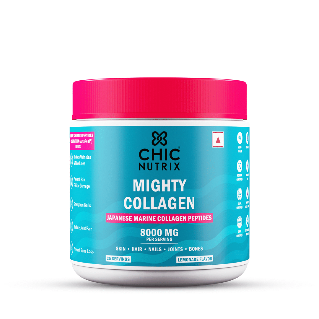 

Chicnturix Mighty Collagen – With 8G Japanese Marine Collagen Peptides + 2Mg Astaxanthin | Youthful Skin, Healthy Bones & Joints