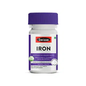 Swisse Ultiboost Iron Supplement, Helps Maintain Healthy Blood With Vitamin C, Vitamin B6 & Vitamin B12 To Assist Iron Absorption - 30 Tablets