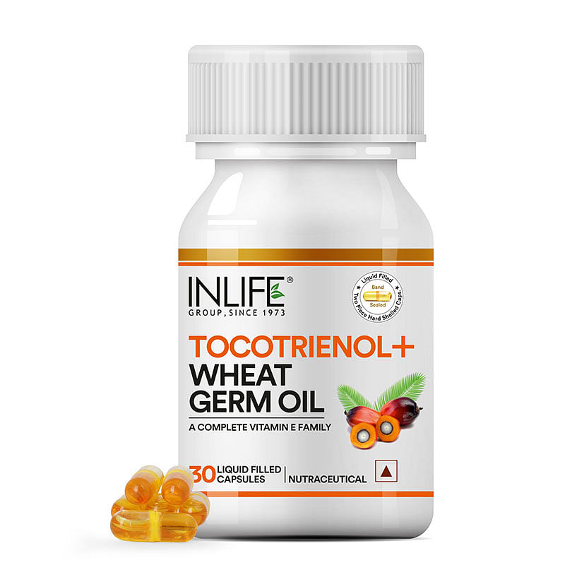 

INLIFE Tocotrienols & Wheat Germ Oil With Tocopehrols Vitamin E, 30 Capsules
