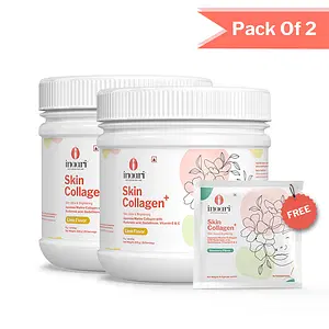 Inaari Collagen Plus Powder, 400gm | Collagen Supplements For Women | Japanese Marine Collagen Type 1 & 3| Glutathione, Vitamin C&E For Healthy Glowing Skin | Hyaluronic Acid (Lime Combo)