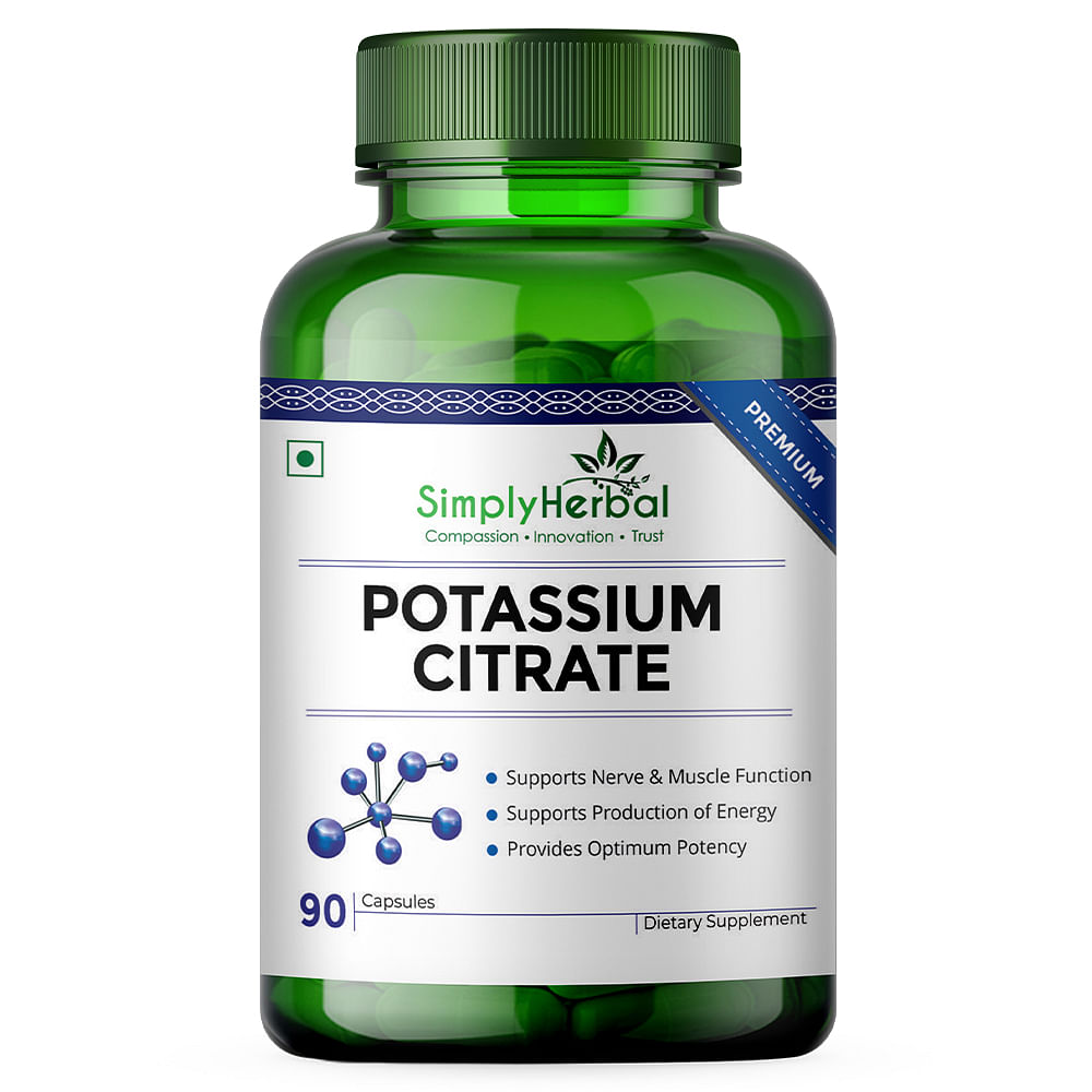 

Simply Herbal Potassium Citrate Supplement Tablets- 99 MG - 90 Capsules