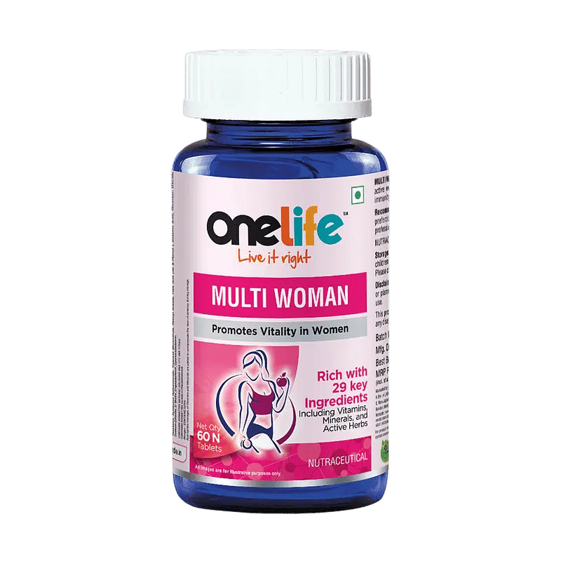 

Onelife Multi Woman: Multivitamin For Woman, Rich with 29 Vitamins, Minerals, Omega 3 fats & Active Herbs,60 Tablets (Pack Of 1)