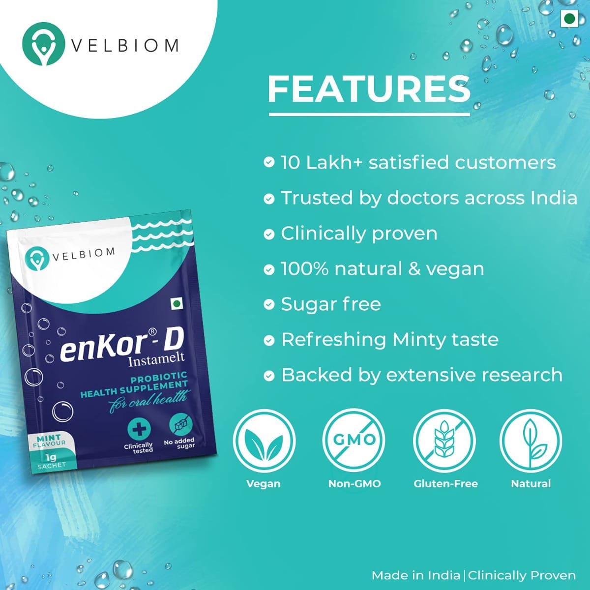 Velbiom enKorD Immunity Boosting Daily Probiotic for Oral Health
