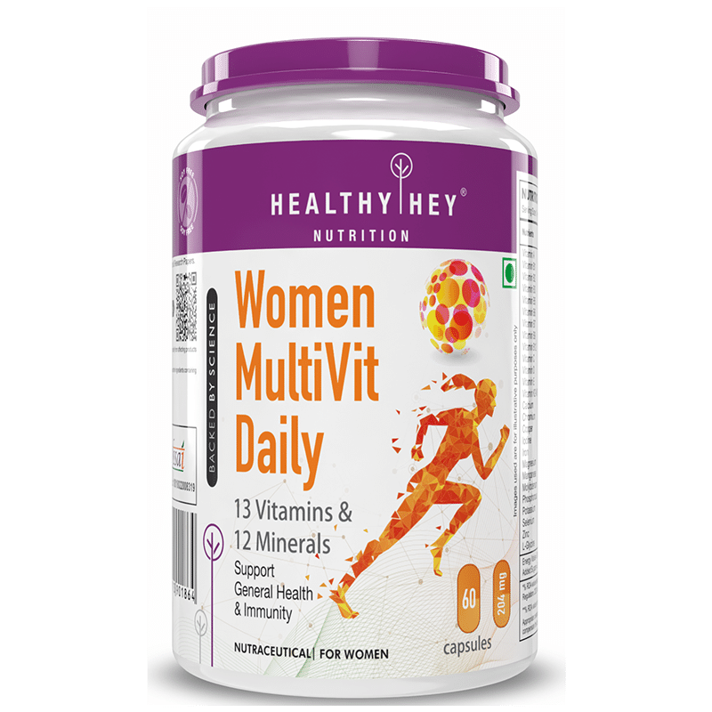 

HealthyHey Nutrition MultiVitamin for Women - Multi-Vit Daily - 13 Vitamins & 12 Minerals - 60 Capsules