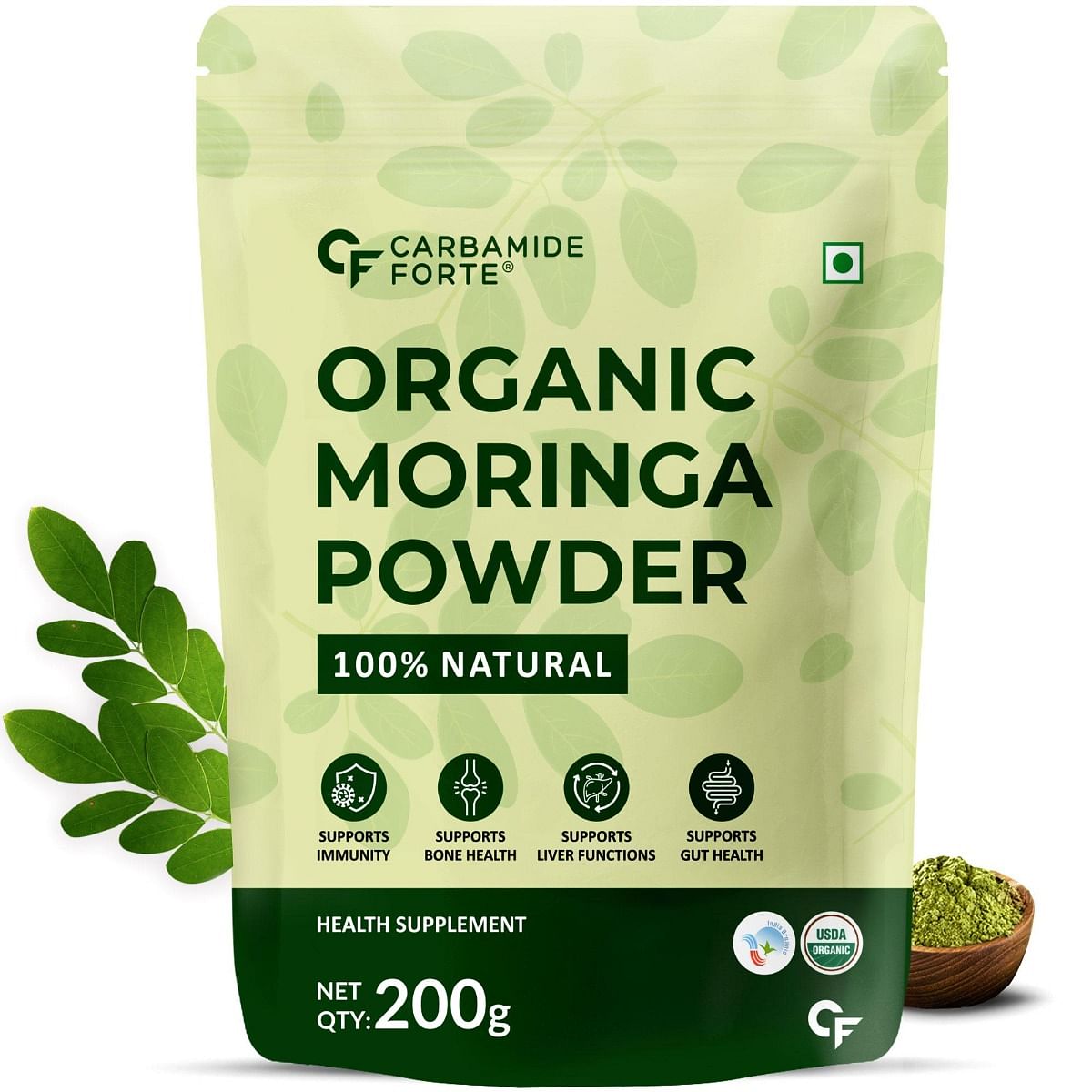 

Carbamide Forte 100% Organic Moringa Powder 200g | 40 Servings | Immunity | Digestion | Energy