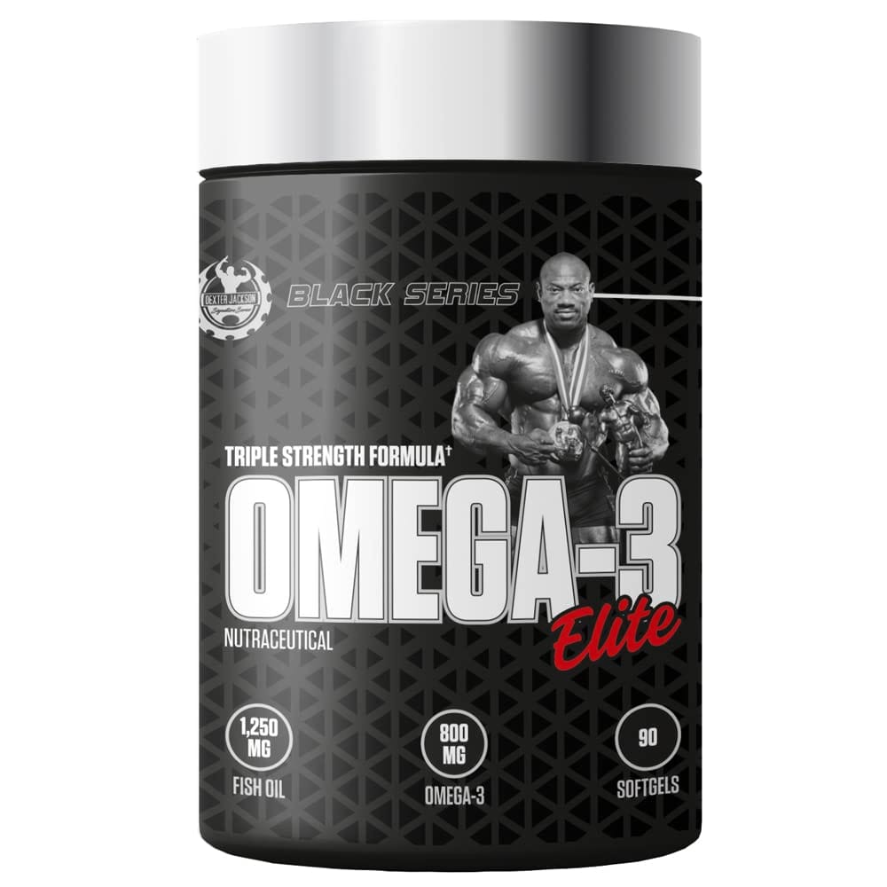 

Dexter Jackson Signature Series Black Series Omega-3 Elite | Fish Oil - 1250Mg, Omega-3-800Mg | 90 Softgels - Joint Support Supplement 90 count (Pa...