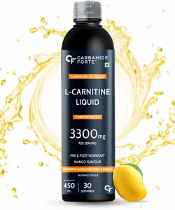 Carbamide Forte L Carnitine Liquid 450ml | 30 Serving | Vitamins | Mango Flavour | Muscle Recovery | Energy
