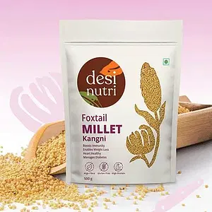 Desi Nutri Foxtail Millet 500Gm Buy 3 Get 1 free| Millets | Natural Grains | Korra | Navane | Kangni | Foxtail Millet - 500 gms | Rich in Fiber and Protein, Pack of 4 | Siridhanya Millets | Sri Anna | Sree Anna