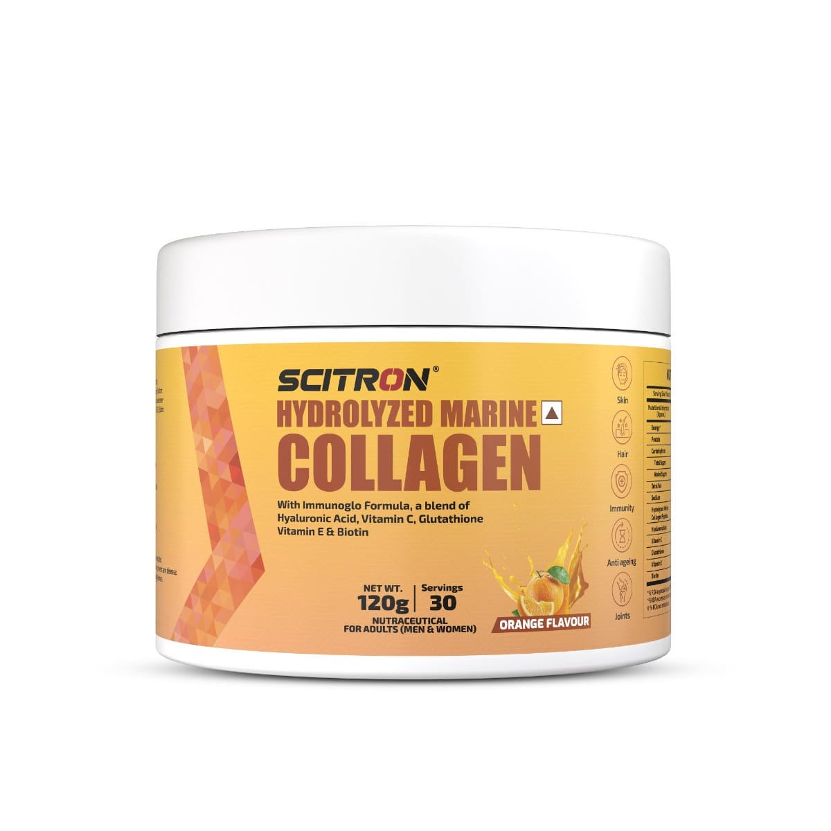 Scitron Hydrolyzed Marine Collagen Peptides Orange 120g