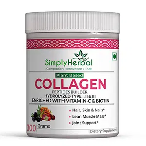 Simply Herbal Plant Based Collagen Powder Natural Peptide Builder for Men & Women – 300 gm 