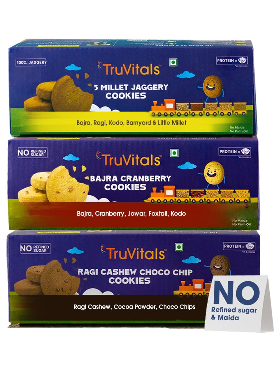 Tots & Moms Millet & Jaggery Cookies - Choco Bajra | 150g
