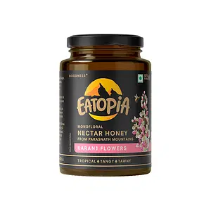 Eatopia Karanj Flower Wild Honey 500gm | 100% Pure & Natural Immunity Booster with No Sugar Adulteration | NMR Tested | Nectar Honey from Parasnath Mountains (Monofloral)