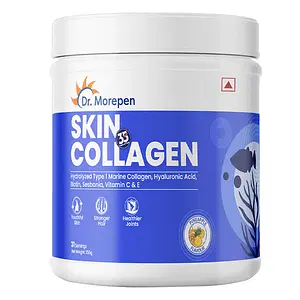 Dr. Morepen Skin Collagen Protein Powder With Hyaluronic Acid, Vitamin C, Sesabania & Biotin For Healthy Skin | Pineapple Flavour | 250g