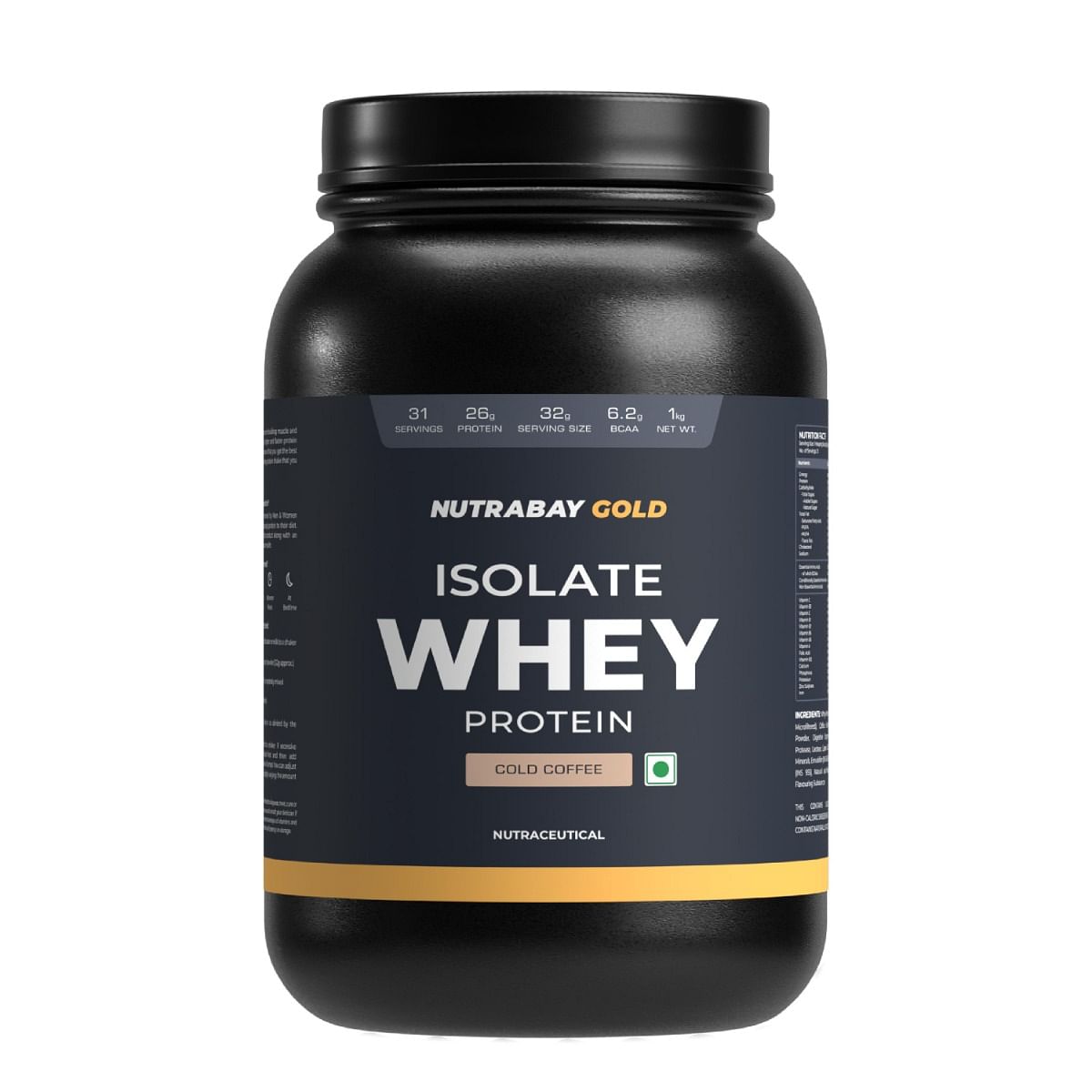 

Nutrabay Gold 100% Whey Protein Isolate with Digestive Enzymes & Vitamin Minerals, 26g Protein | Protein Powder for Muscle Support & Recovery - Col...