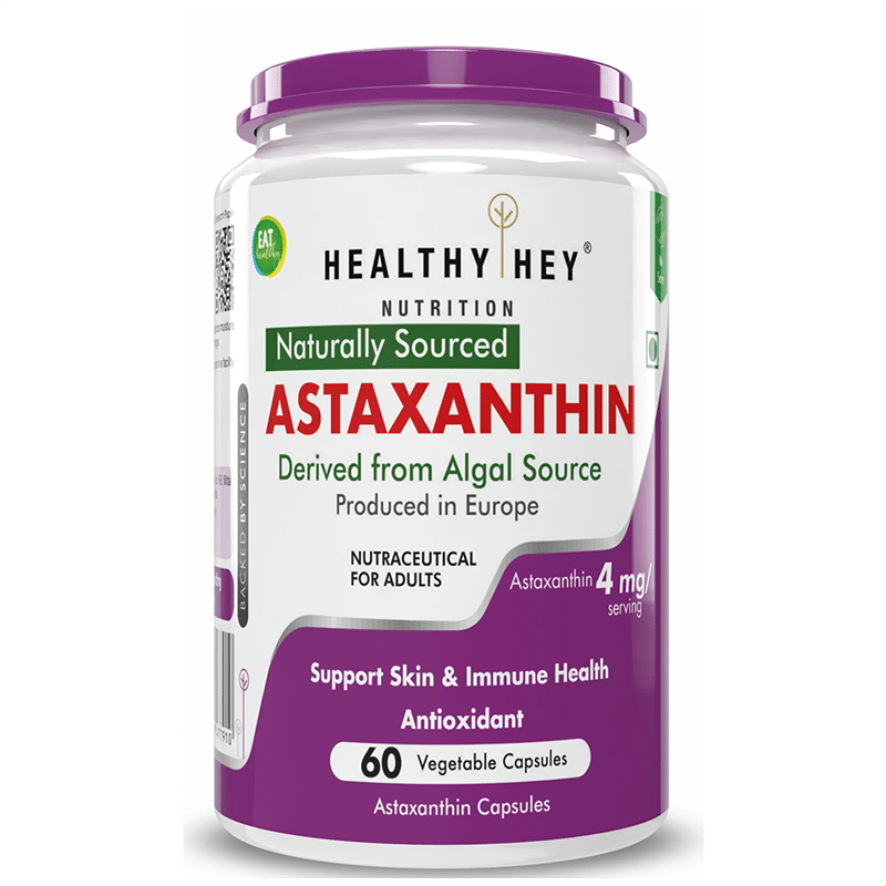 

HealthyHey Nutrition Astaxanthin Naturally Sourced from Algae - Non-Synthetic 60 Veg Capsules