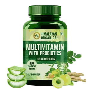 Himalayan Organics Multivitamin With probiotics 45 ingredients | 180 Tablets | Daily Energizer