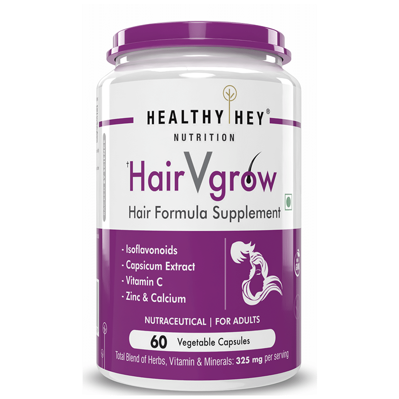 

Healthyhey Nutrition HairVgrow - Natural Hair Growth and Stop Hair fall Formula Supplement - 60 Veg. Capsules
